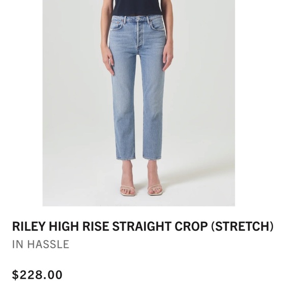 AGOLDE Riley High Rise Straight Crop Jeans - Blue - Picture 1 of 6